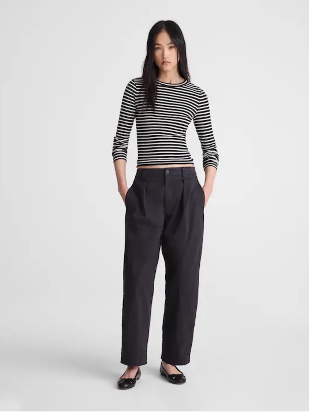 Madewell The Barrel-Leg Chino Pant in Pepper Gray Women’s Size 32 NEW